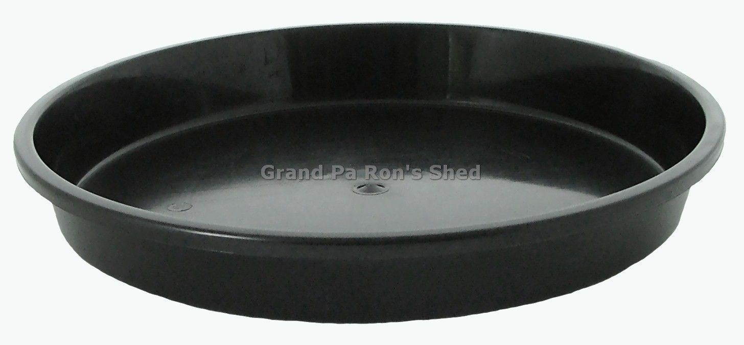 400mm Black Plastic Plant Pot Saucers x Pack of Ten